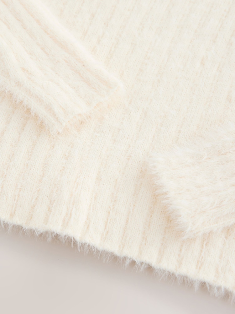 Ecru Fluffy Jumper (3-16yrs) - Image 4 of 4
