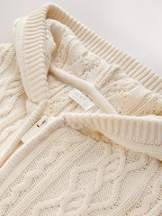 Ecru Zip Through Cable Knit Hoodie (3-16yrs) - Image 7 of 7