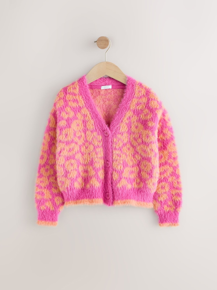Leopardo rosa y naranja - Cárdigan de corte cuadrado (3-16 años) - Imagen 1 de 4 Leopardo rosa y naranja - Cárdigan de corte cuadrado (3-16 años) - Imagen 1 de 4
