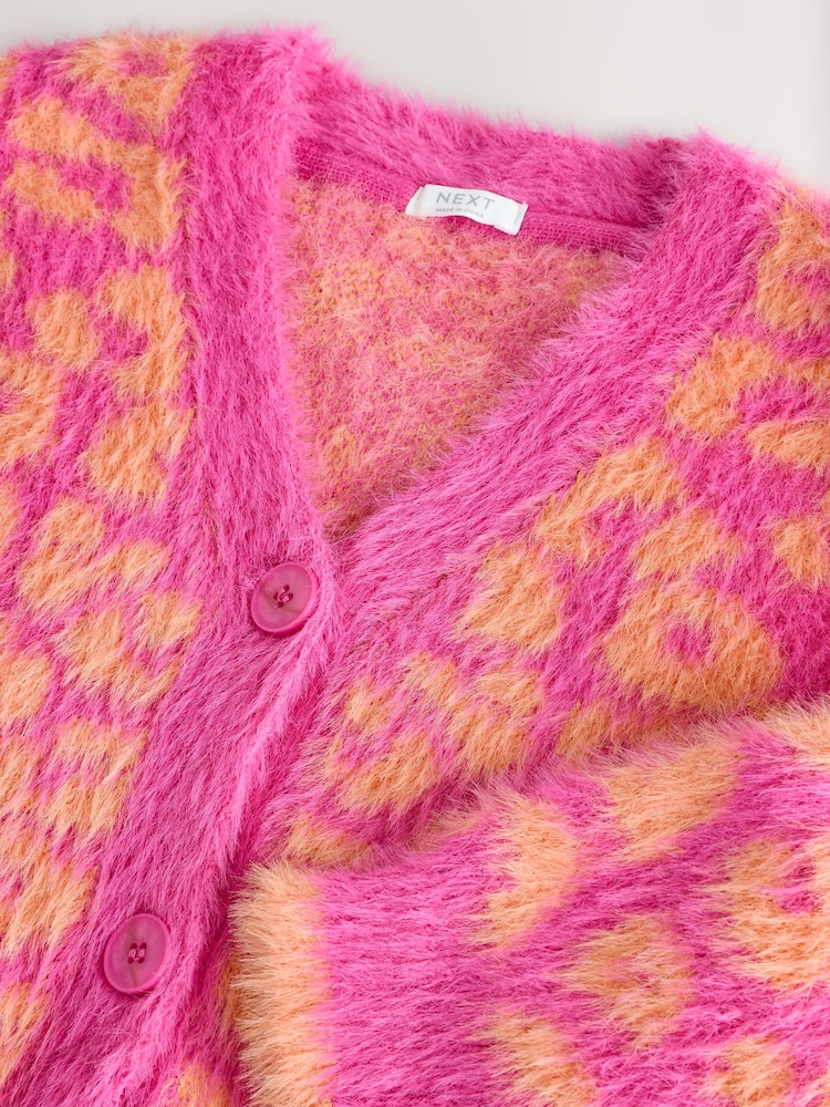 Leopardo rosa y naranja - Cárdigan de corte cuadrado (3-16 años) - Imagen 4 de 4 Leopardo rosa y naranja - Cárdigan de corte cuadrado (3-16 años) - Imagen 4 de 4