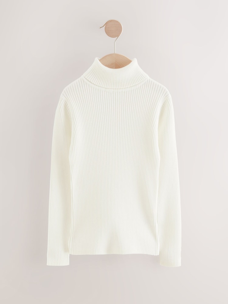 Ecru Roll Neck Knit Jumper (3-16yrs) - Image 1 of 4 Ecru Roll Neck Knit Jumper (3-16yrs) - Image 1 of 4
