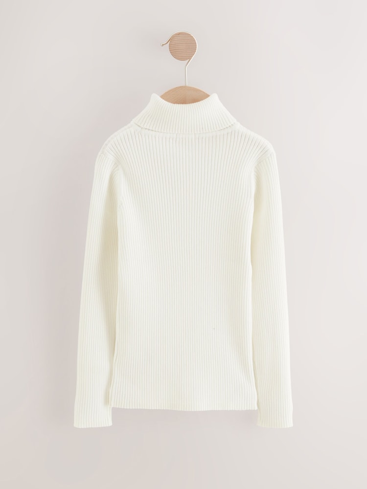 Ecru Roll Neck Knit Jumper (3-16yrs) - Image 2 of 4 Ecru Roll Neck Knit Jumper (3-16yrs) - Image 2 of 4