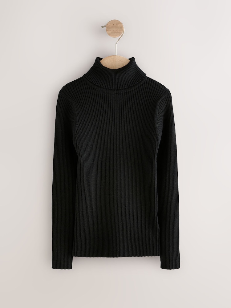 Black Roll Neck Knit Jumper (3-16yrs) - Image 1 of 1