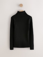Black Roll Neck Knit Jumper (3-16yrs) - Image 2 of 4