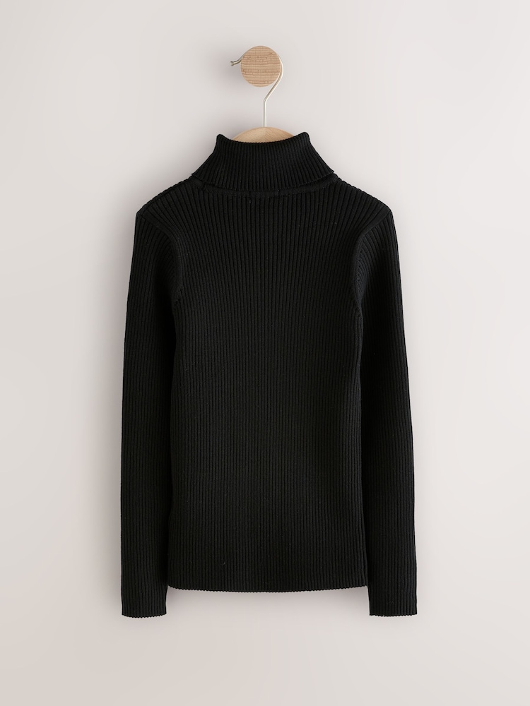 Buy Black Roll Neck Knit Jumper (3-16yrs) from the Next UK online shop