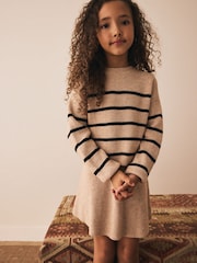 Tan Brown Knitted Stripe Jumper and Skirt Set (3-16yrs) - Image 1 of 11