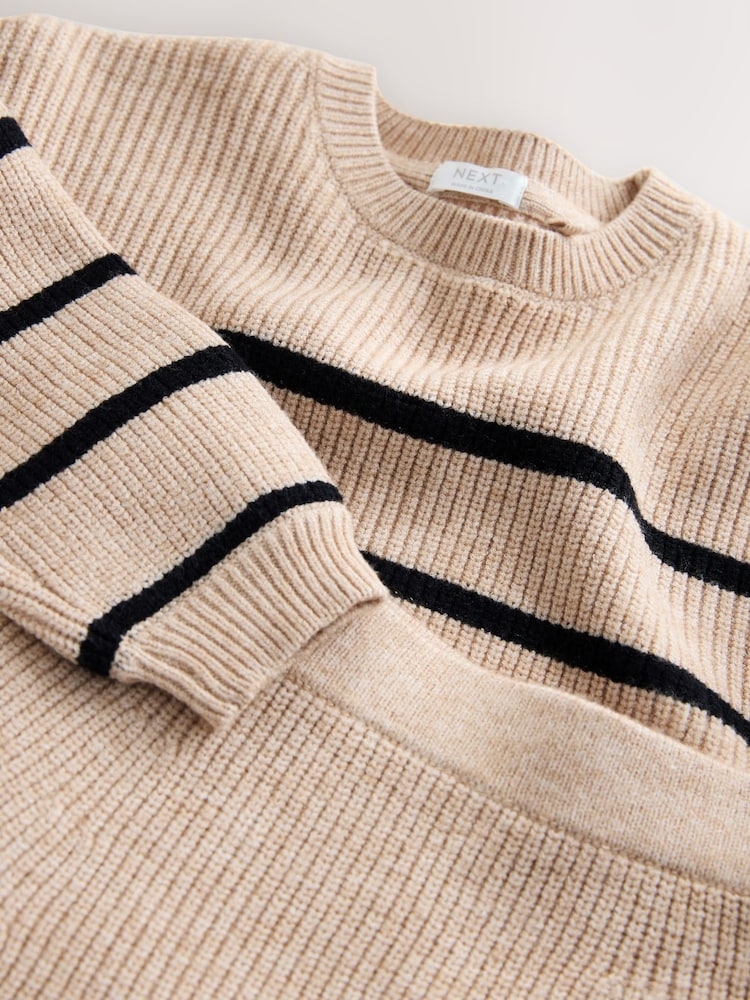 Tan Brown Knitted Stripe Jumper and Skirt Set (3-16yrs) - Image 11 of 11
