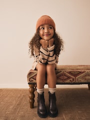 Tan Brown Knitted Stripe Jumper and Skirt Set (3-16yrs) - Image 4 of 11