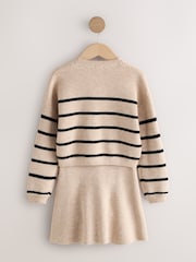 Tan Brown Knitted Stripe Jumper and Skirt Set (3-16yrs) - Image 9 of 11