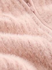 Pink Fluffy Zip Through Hoodie (3-16yrs) - Image 4 of 4