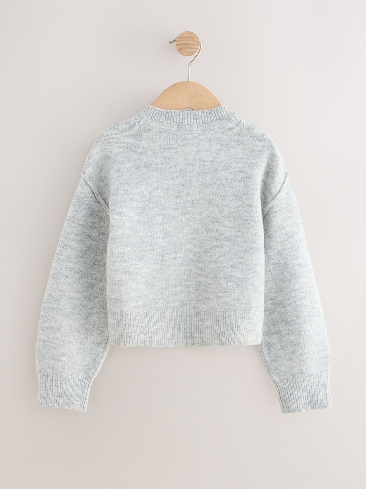 Grey Button Up Cardigan (3-16yrs) - Image 2 of 4