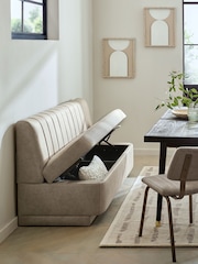 Monza Faux Leather Mink Anderson Storage Dining Bench - Image 2 of 9