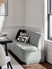 Soft Velvet Grey Anderson Storage Dining Bench - Image 1 of 8