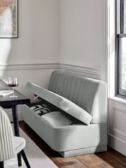 Soft Velvet Grey Anderson Storage Dining Bench - Image 2 of 8