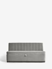 Soft Velvet Grey Anderson Storage Dining Bench - Image 3 of 8