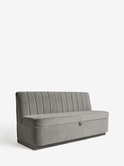 Soft Velvet Grey Anderson Storage Dining Bench - Image 6 of 8