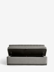 Soft Velvet Grey Anderson Storage Dining Bench - Image 7 of 8