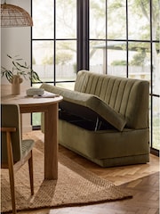 Plush Chenille Moss Green Anderson Storage Dining Bench - Image 2 of 10