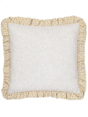 Paoletti Linen Ochre Seventy Three Panni Block Print Cushion - Image 3 of 6