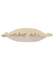 Paoletti Linen Ochre Seventy Three Panni Block Print Cushion - Image 4 of 6