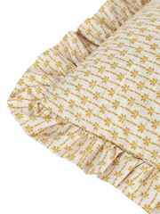 Paoletti Linen Ochre Seventy Three Panni Block Print Cushion - Image 5 of 6