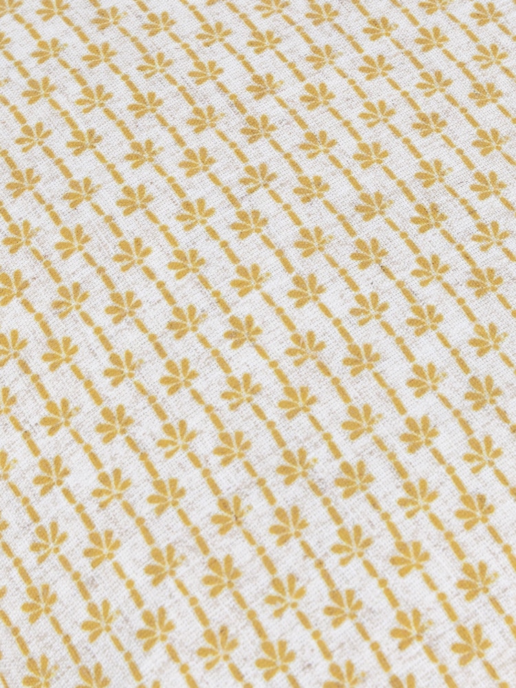Paoletti Linen Ochre Seventy Three Panni Block Print Cushion - Image 6 of 6