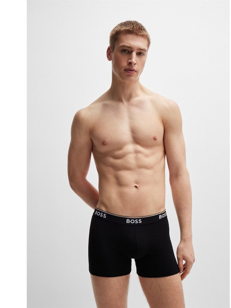BOSS Natural/ Brown Power Stretch Cotton 3 Pack Boxers - Image 3 of 7