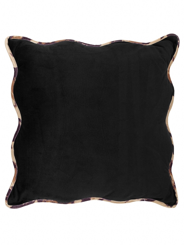 heya home Black Wiggle Leopard Print Cushion - Image 2 of 4