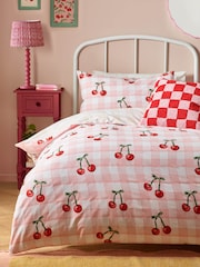 heya home Pink Cherry Gingham Duvet Set - Image 2 of 3
