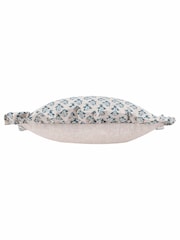 Paoletti Linen Blue Seventy Three Lulah Block Print Cushion - Image 4 of 6