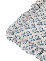 Paoletti Linen Blue Seventy Three Lulah Block Print Cushion - Image 5 of 6