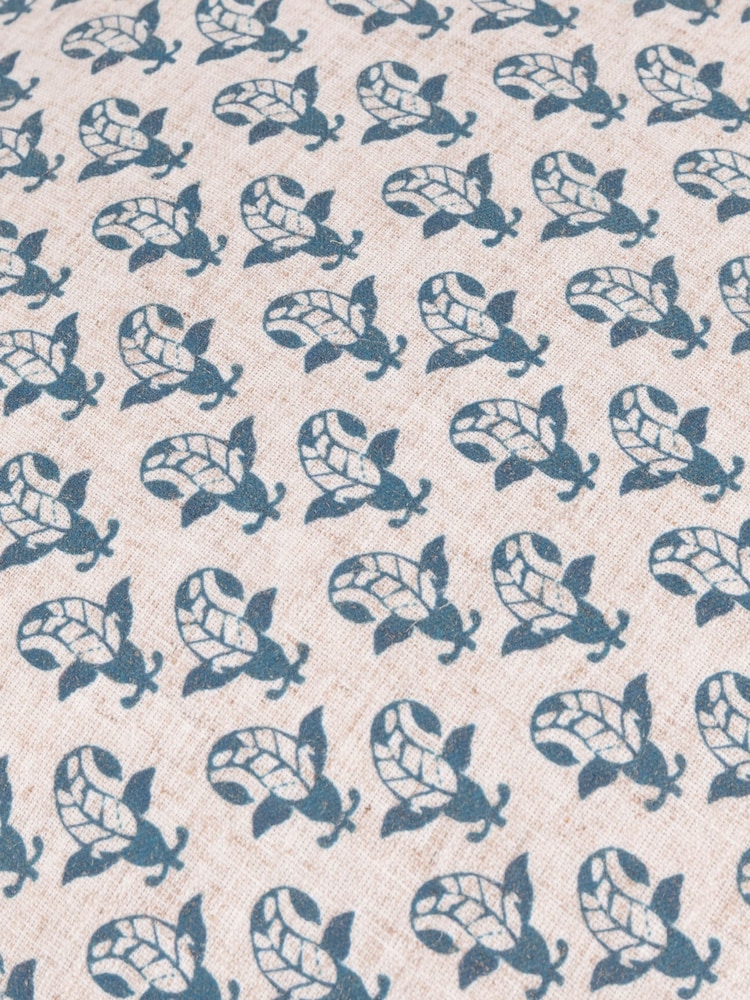 Paoletti Linen Blue Seventy Three Lulah Block Print Cushion - Image 6 of 6 Paoletti Linen Blue Seventy Three Lulah Block Print Cushion - Image 6 of 6