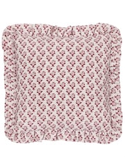 Paoletti Linen Red Seventy Three Lulah Block Print Cushion - Image 2 of 6