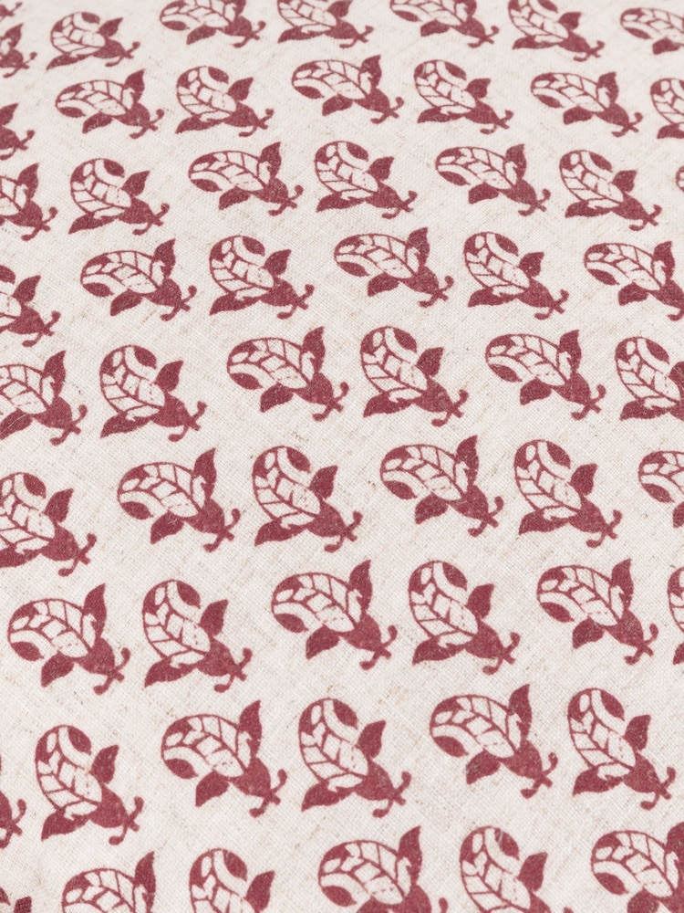 Paoletti Linen Red Seventy Three Lulah Block Print Cushion - Image 6 of 6