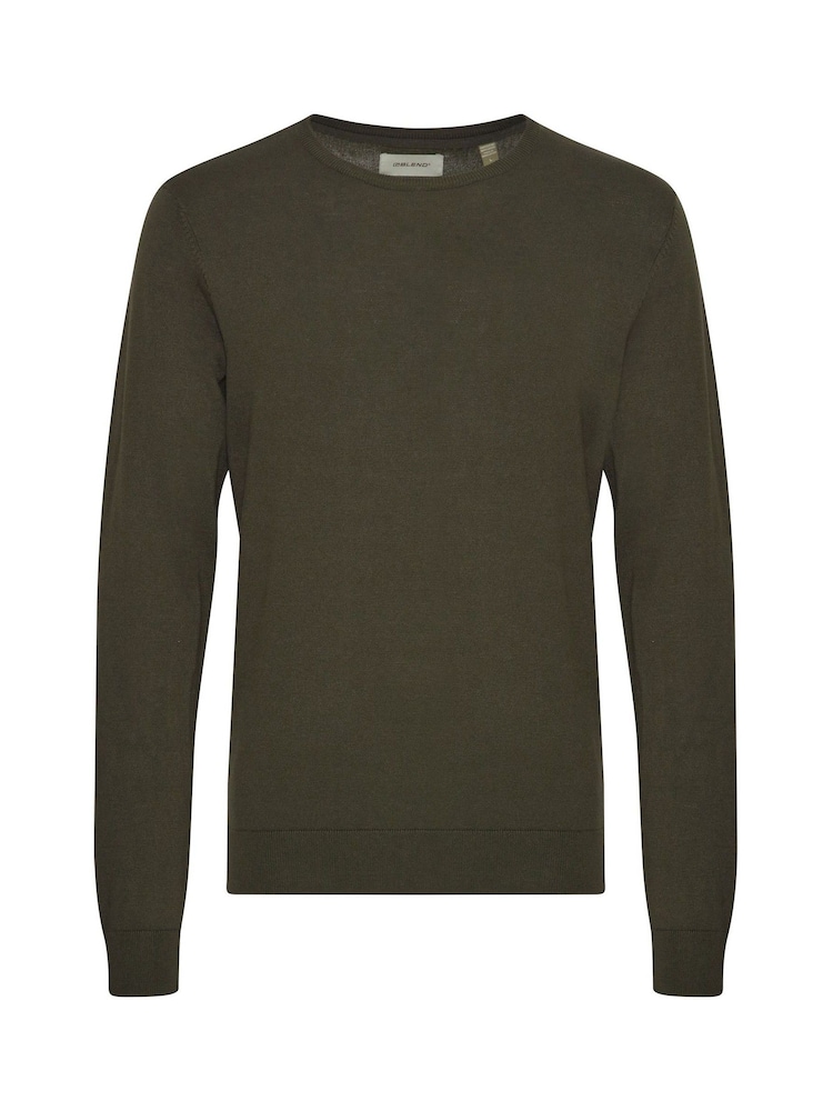 Blend Big & Tall Green Lightweight Crew Neck Knit Jumper - Image 5 of 5