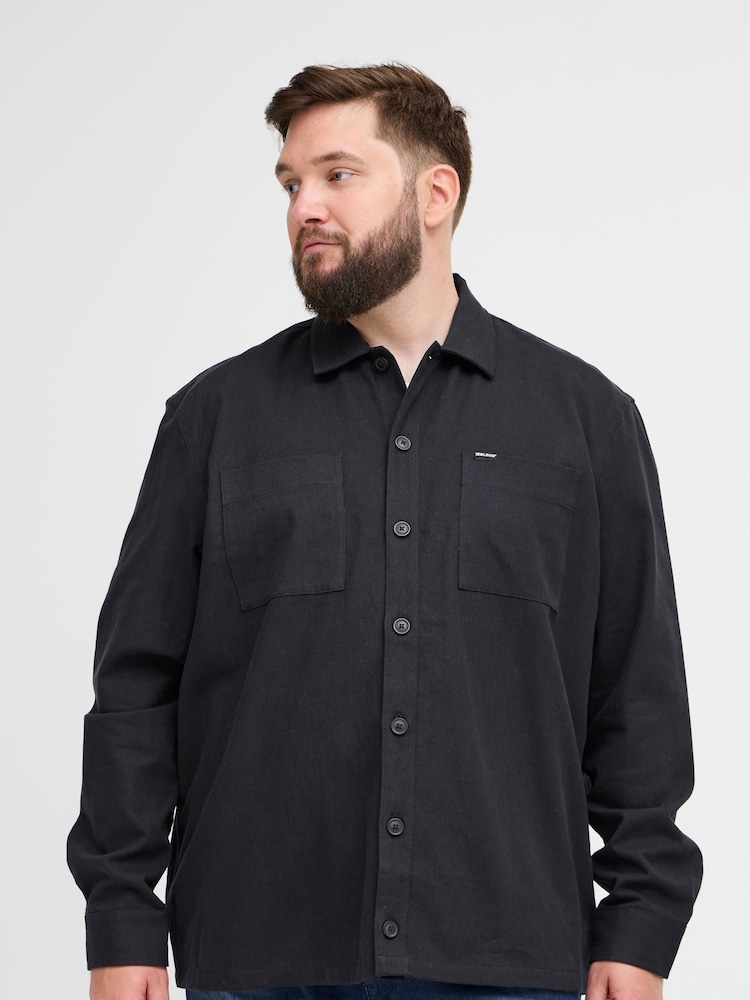Blend Big & Tall Black Cotton Twill 100% Cotton Overshirt - Image 1 of 5