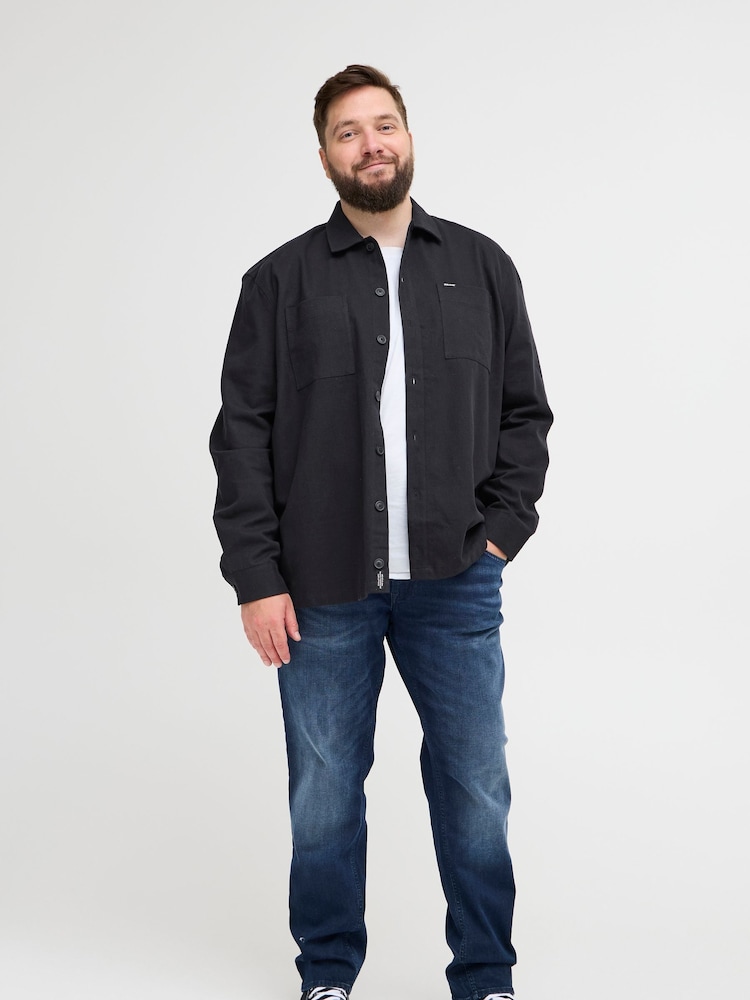 Blend Big & Tall Black Cotton Twill 100% Cotton Overshirt - Image 2 of 5