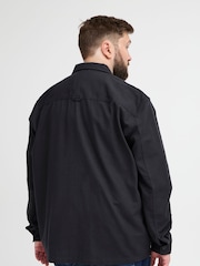 Blend Big & Tall Black Cotton Twill 100% Cotton Overshirt - Image 4 of 5