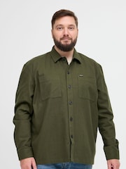 Blend Big & Tall Green Cotton Twill 100% Cotton Overshirt - Image 1 of 5