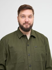Blend Big & Tall Green Cotton Twill 100% Cotton Overshirt - Image 3 of 5