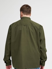Blend Big & Tall Green Cotton Twill 100% Cotton Overshirt - Image 4 of 5