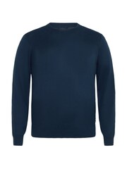 Albastru - Blend Big & Mărime iapa Lightweight Guler rotund Knit Pulover - Imaginea 5 din 5