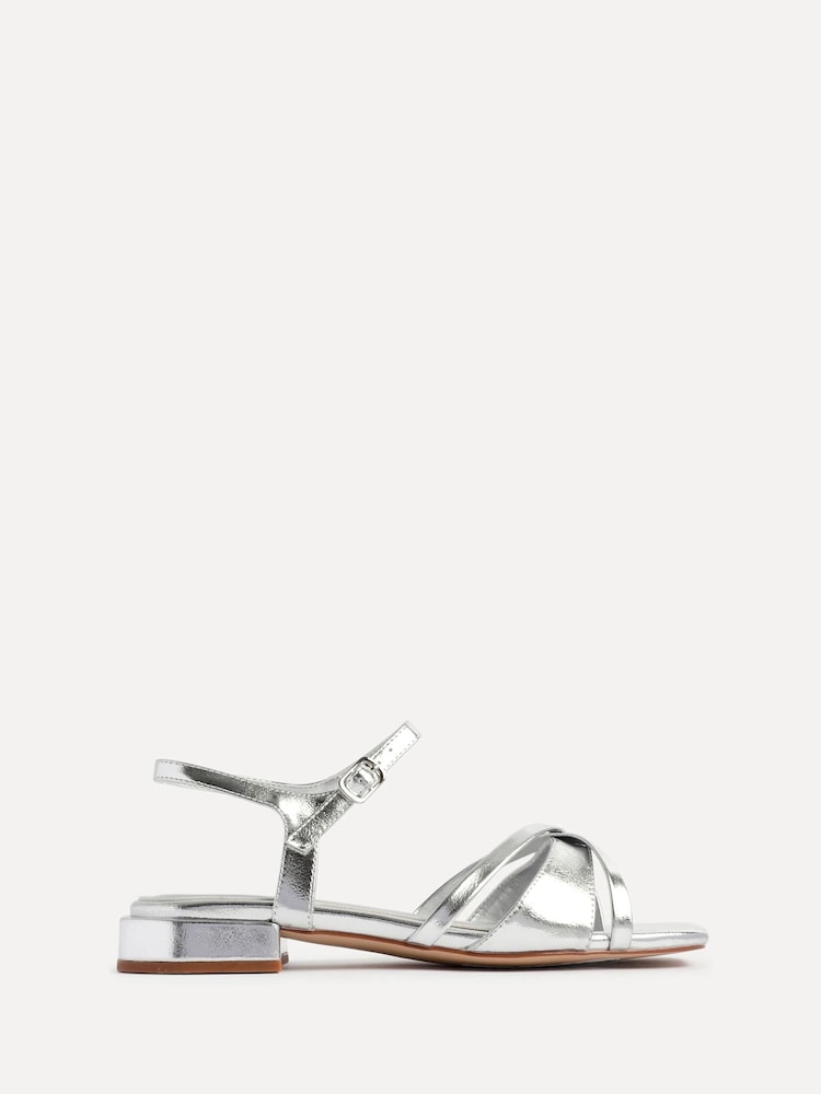 Linzi Silver Zenna Strappy Mini Heeled Sandals - Image 2 of 5