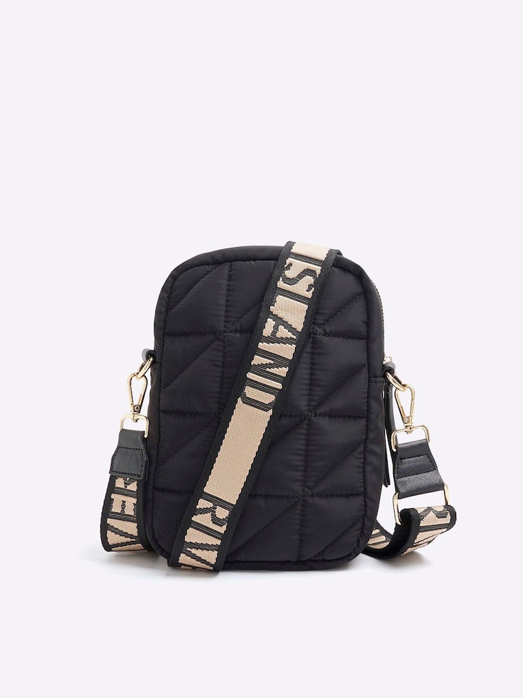 River Island Black Quilted Pocket Cross Body Bag - Image 2 of 4