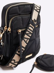 River Island Black Quilted Pocket Cross Body Bag - Image 4 of 4