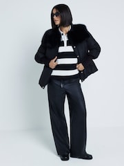 River Island Padded Faux Fur Jacket - صورة 3 من 6