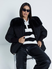 River Island Padded Faux Fur Jacket - صورة 4 من 6