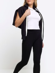 River Island Black Petite 3 Pack High Waisted 100% Cotton Leggings - Image 2 of 5