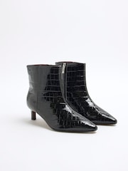River Island Black Kitten Heel Ankle Boots - Image 2 of 7