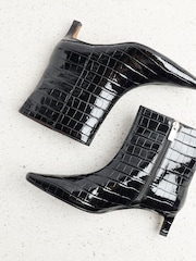 River Island Black Kitten Heel Ankle Boots - Image 4 of 7